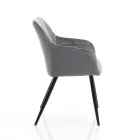 Set of 2 Chairs in Velvet Effect Fabric - Plutonium Viadurini