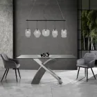 Set of 2 Chairs in Velvet Effect Fabric - Plutonium Viadurini