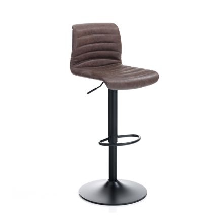 Set of 2 Bar Stools in Synthetic Leather and Steel - Potassium Viadurini