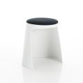 Set of 2 Polypropylene Stools and Fabric Seat - Anchovy