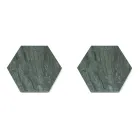 Set of 2 Hexagonal Marble Coasters with Cork Made in Italy - Narita Viadurini