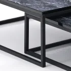 Set of 2 coffee tables in MDF with marble finish - Osmium Viadurini