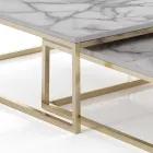 Set of 2 coffee tables in MDF with marble finish - Osmium Viadurini