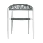Set of 4 Aluminum and Twist Wicker Armchairs - Tavira Viadurini