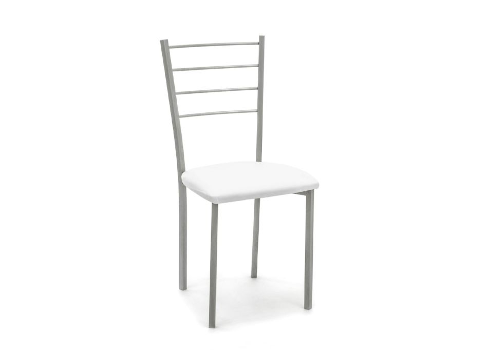 Set of 4 Chairs with Gray Painted Metal Structure - Galletto Viadurini