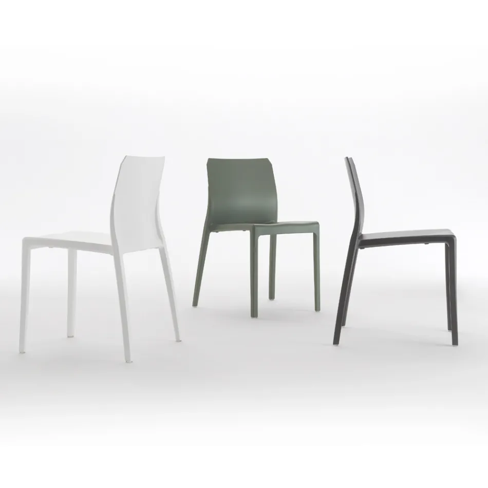 Set of 4 Outdoor and Indoor Chairs in Polypropylene of Different Colors - Built Viadurini