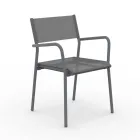 Set of 4 Aluminum and Batyline Garden Chairs - Lucente Viadurini
