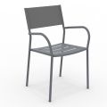 Set of 4 Galvanized Metal and Batyline Garden Chairs - Prestigio