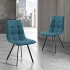 Set of 4 Padded and Fabric Upholstered Dining Chairs - Chimera Viadurini
