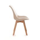 Set of 4 Living Room Chairs with Wooden Legs - Grouper Viadurini