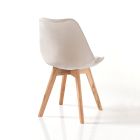 Set of 4 Living Room Chairs with Wooden Legs - Grouper Viadurini