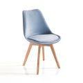 Set of 4 Living Room Chairs with Wooden Legs - Grouper