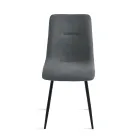 Set of 4 Upholstered Fabric Living Room Chairs with Metal Base - Project Viadurini