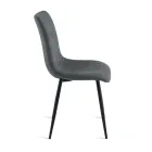 Set of 4 Upholstered Fabric Living Room Chairs with Metal Base - Project Viadurini