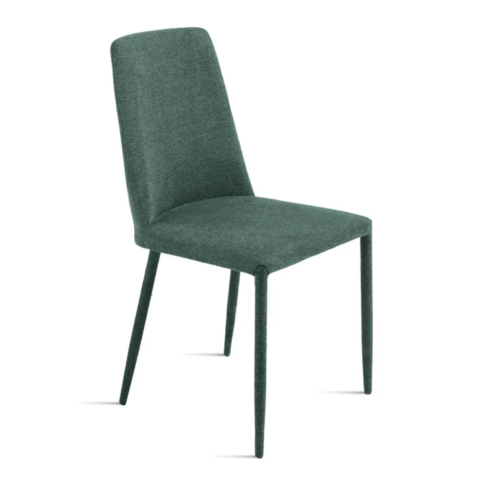 Set of 4 Upholstered Chairs in Colorful Fabric and Upholstered Frame - Luciana Viadurini