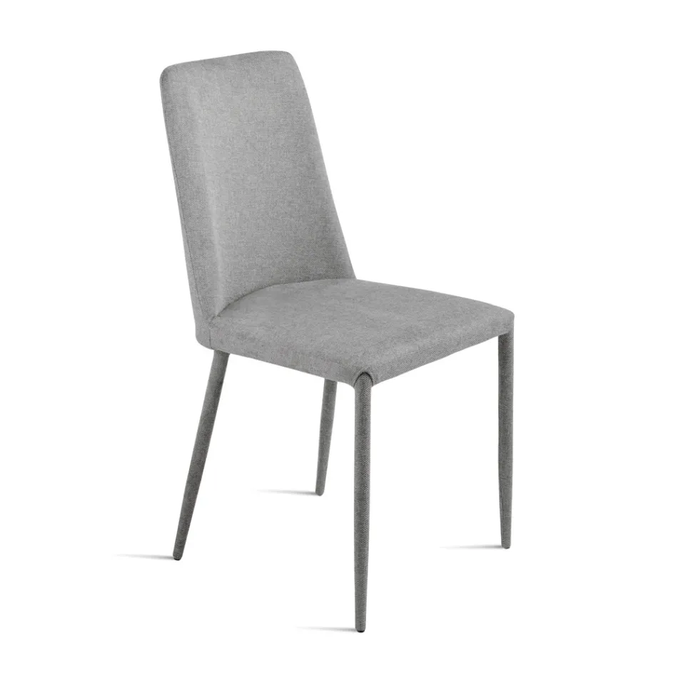 Set of 4 Upholstered Chairs in Colorful Fabric and Upholstered Frame - Luciana Viadurini