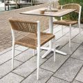Set of 4 Aluminum and Colored Twist Wicker Chairs - Tavira