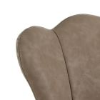 Set of 4 Aged Effect Synthetic Leather Chairs - Amber Viadurini