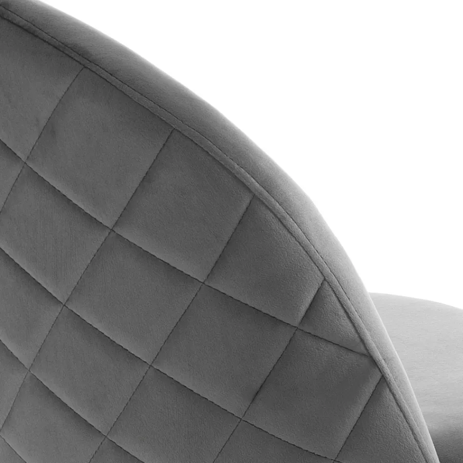 Set of 4 Chairs in Velvet Effect Microfibre Fabric - Terbio Viadurini