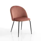Set of 4 Chairs in Velvet Effect Microfibre Fabric - Terbio Viadurini