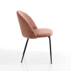 Set of 4 Chairs in Velvet Effect Microfibre Fabric - Terbio Viadurini