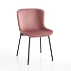 Set of 4 Fabric Chairs and Tilting Feet - Dentice Viadurini