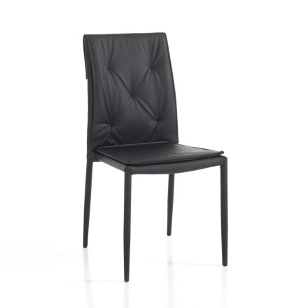 Set of 4 Chairs Upholstered in Synthetic Leather Different Finishes - Uranium Viadurini