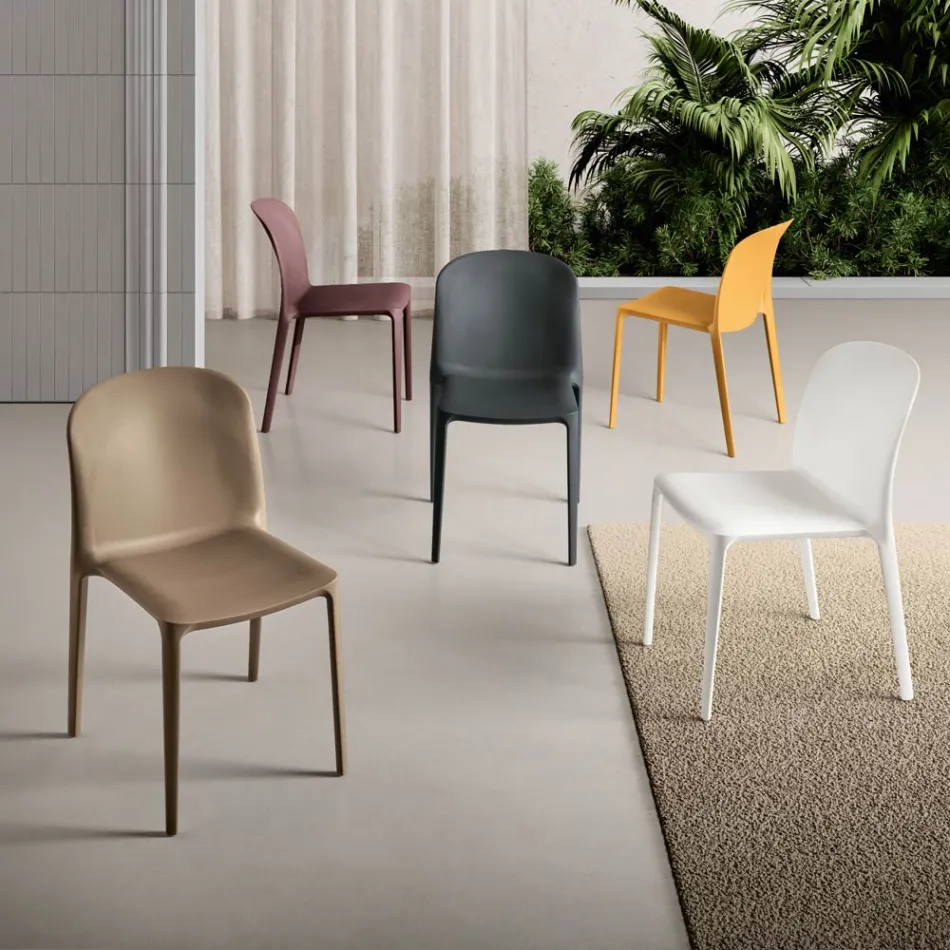 Set of Two Stackable Polypropylene Chairs in Different Colors - Evania Viadurini
