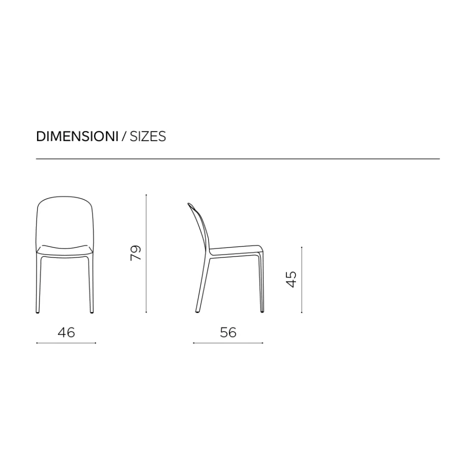 Set of Two Stackable Polypropylene Chairs in Different Colors - Evania Viadurini