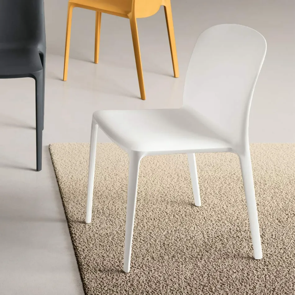 Set of Two Stackable Polypropylene Chairs in Different Colors - Evania Viadurini