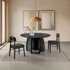 Set of Two Eco-Friendly Wood Chairs with Upholstered Fabric Seat - Nadir Viadurini