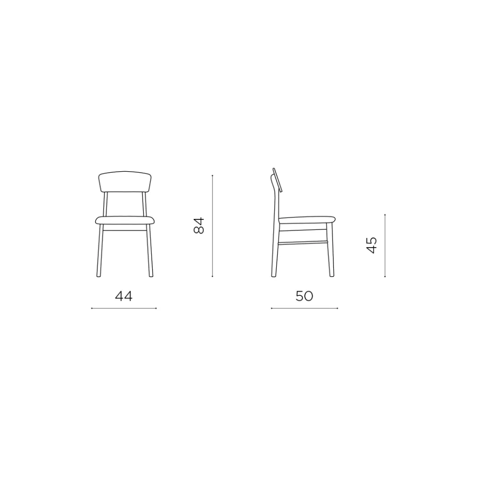 Set of Two Eco-Friendly Wood Chairs with Upholstered Fabric Seat - Nadir Viadurini