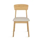 Set of Two Eco-Friendly Wood Chairs with Upholstered Fabric Seat - Nadir Viadurini