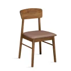 Set of Two Eco-Friendly Wood Chairs with Upholstered Fabric Seat - Nadir Viadurini