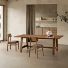 Set of Two Eco-Friendly Wood Chairs with Upholstered Fabric Seat - Nadir Viadurini