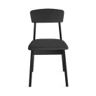 Set of Two Eco-Friendly Wood Chairs with Upholstered Fabric Seat - Nadir Viadurini