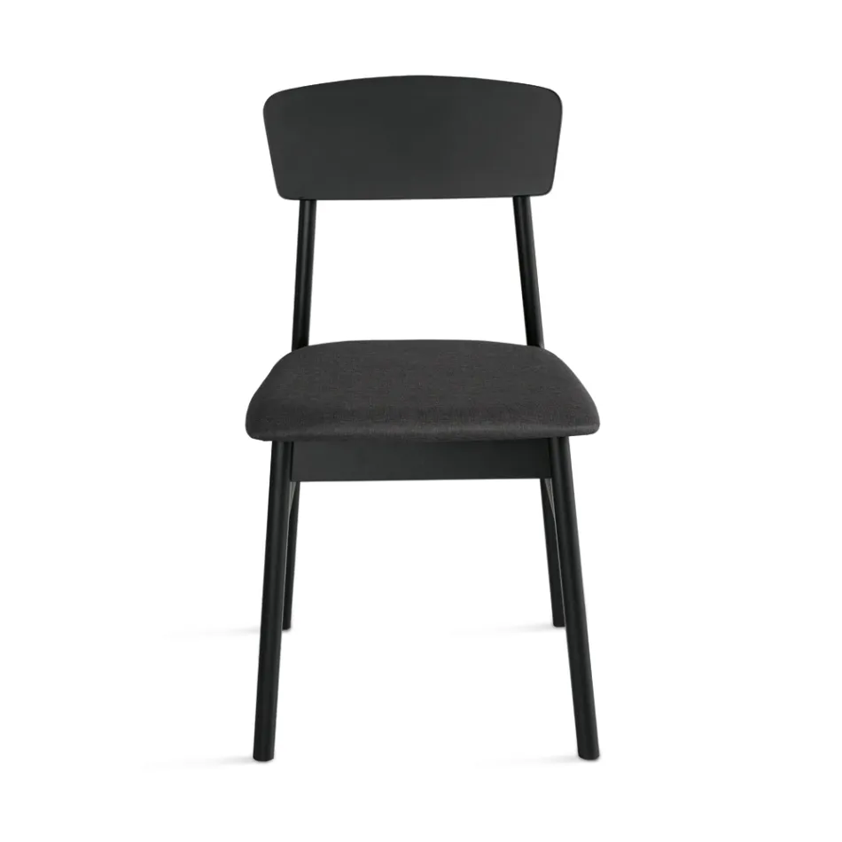 Set of Two Eco-Friendly Wood Chairs with Upholstered Fabric Seat - Nadir Viadurini