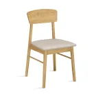 Set of Two Eco-Friendly Wood Chairs with Upholstered Fabric Seat - Nadir Viadurini