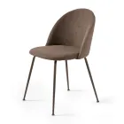 Set of Two Chairs in Painted Metal and Upholstered Fabric in Various Colors - Rivo Viadurini