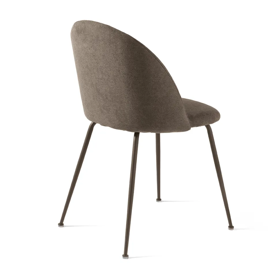 Set of Two Chairs in Painted Metal and Upholstered Fabric in Various Colors - Rivo Viadurini
