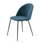 Set of Two Chairs in Painted Metal and Upholstered Fabric in Various Colors - Rivo Viadurini