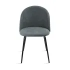 Set of Two Chairs in Painted Metal and Upholstered Fabric in Various Colors - Rivo Viadurini
