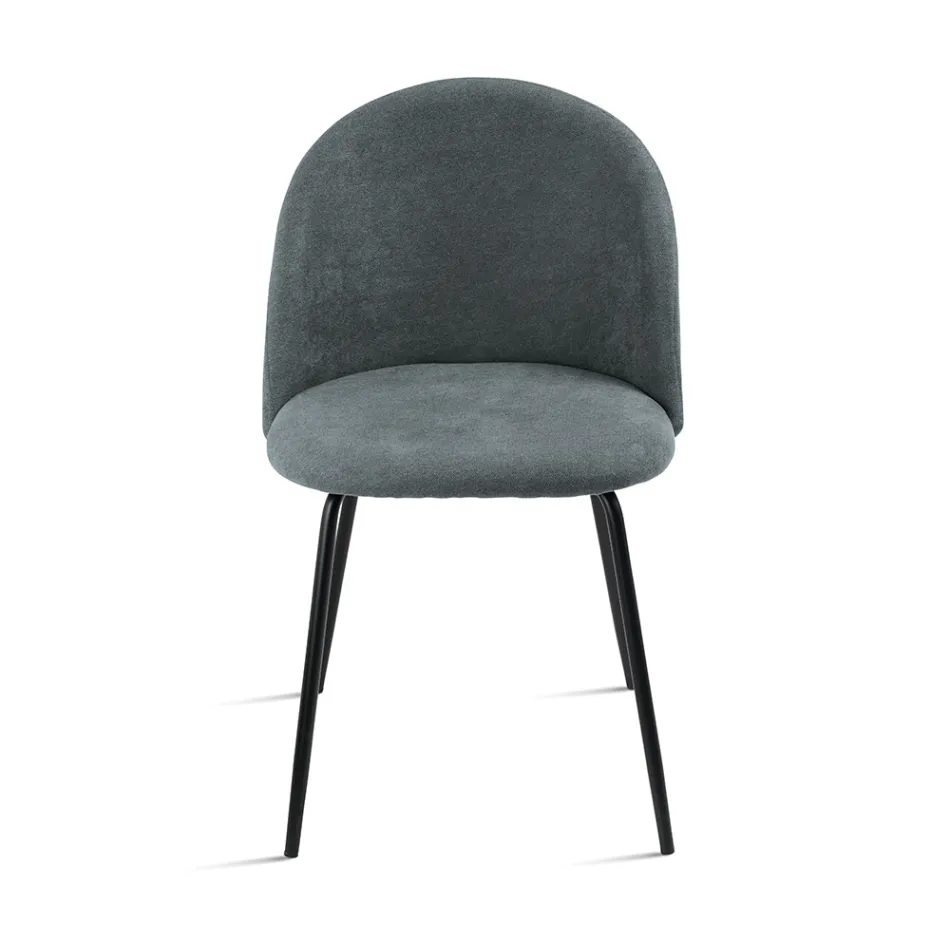 Set of Two Chairs in Painted Metal and Upholstered Fabric in Various Colors - Rivo Viadurini