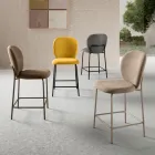 Set of Two Fabric Stools with Padding and Metal Frame - Lior Viadurini