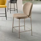 Set of Two Fabric Stools with Padding and Metal Frame - Lior Viadurini