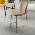 Set of Two Fabric Stools with Padding and Metal Frame - Lior