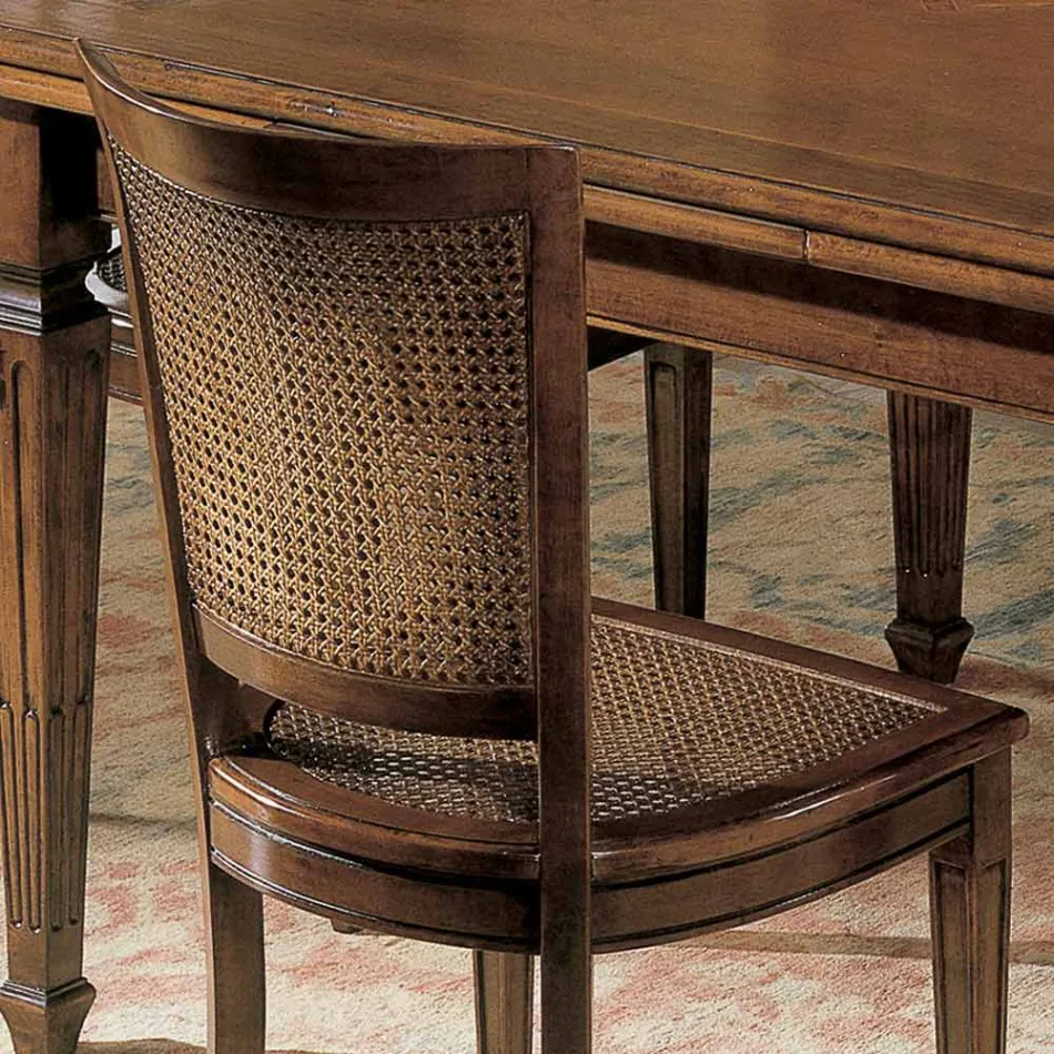 Set of Four Classic Bassano Wooden Chairs Made in Italy - Angelite Viadurini