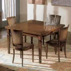 Set of Four Classic Bassano Wooden Chairs Made in Italy - Angelite Viadurini