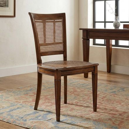 Set of Four Classic Bassano Wooden Chairs Made in Italy - Angelite Viadurini