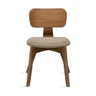 Set of Two Chairs with Wood-Effect Finish and Upholstered Fabric Seat - Antea Viadurini